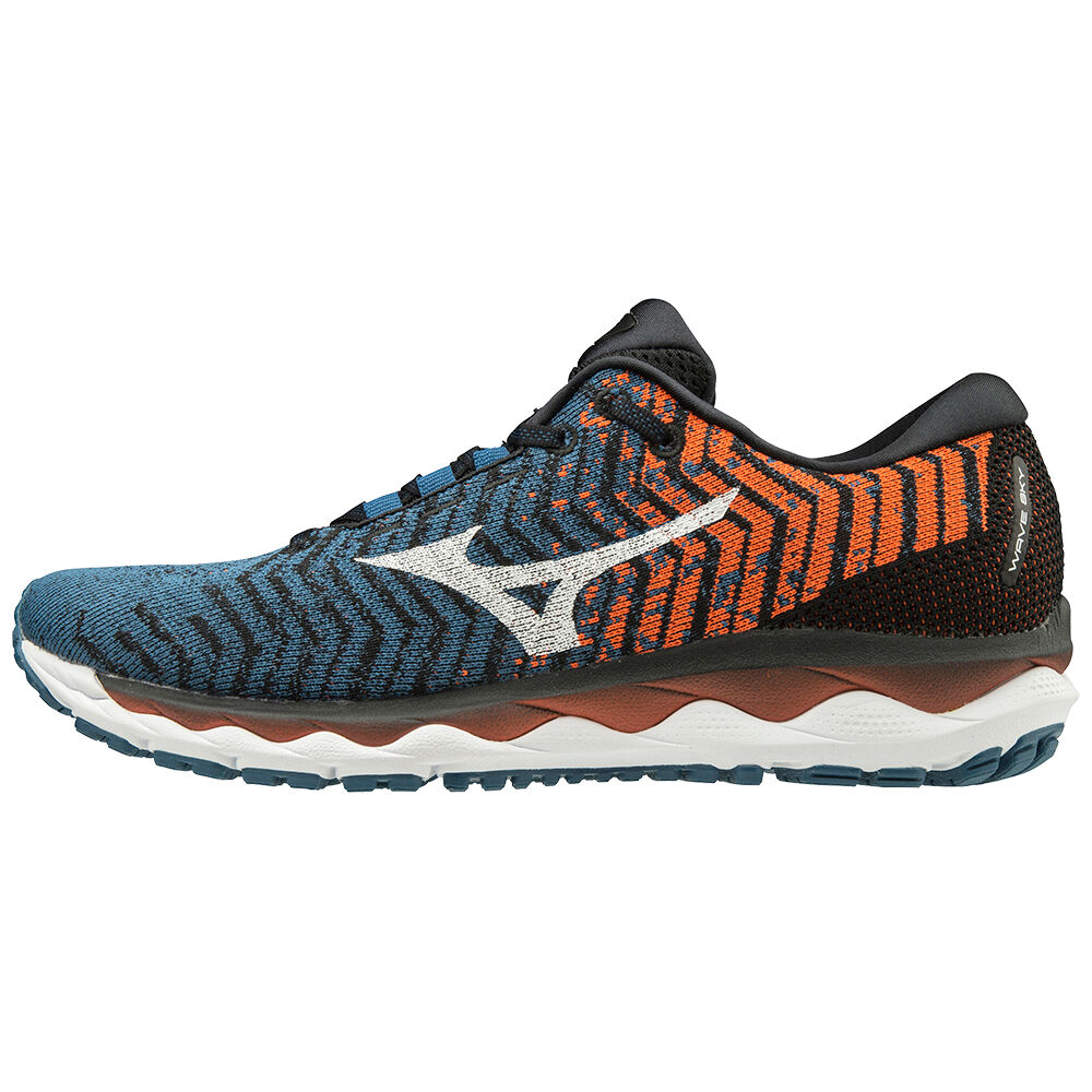 Mizuno WAVE SKY WAVEKNIT 3 Férfi Futócipő Kék/Fehér/Barna NPM603582